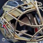 Marc-Andre Fleury Goalie Mask Unsigned Premium Las Vegas 2020 Tribute + 24k Gold Plated Grill