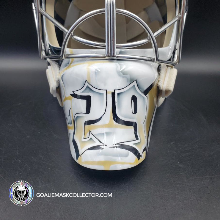 Marc-Andre Fleury Goalie Mask Unsigned 2010 Pittsburgh Tribute