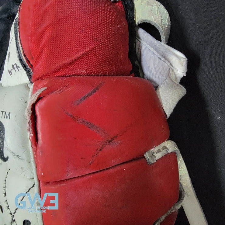 Martin Brodeur Game Used Goalie Pads 1996-97 New Jersey Devils Heaton Helite IV Photo-Matched AS-03492