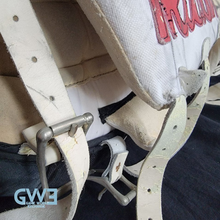Martin Brodeur Game Used Goalie Pads 1996-97 New Jersey Devils Heaton Helite IV Photo-Matched AS-03492