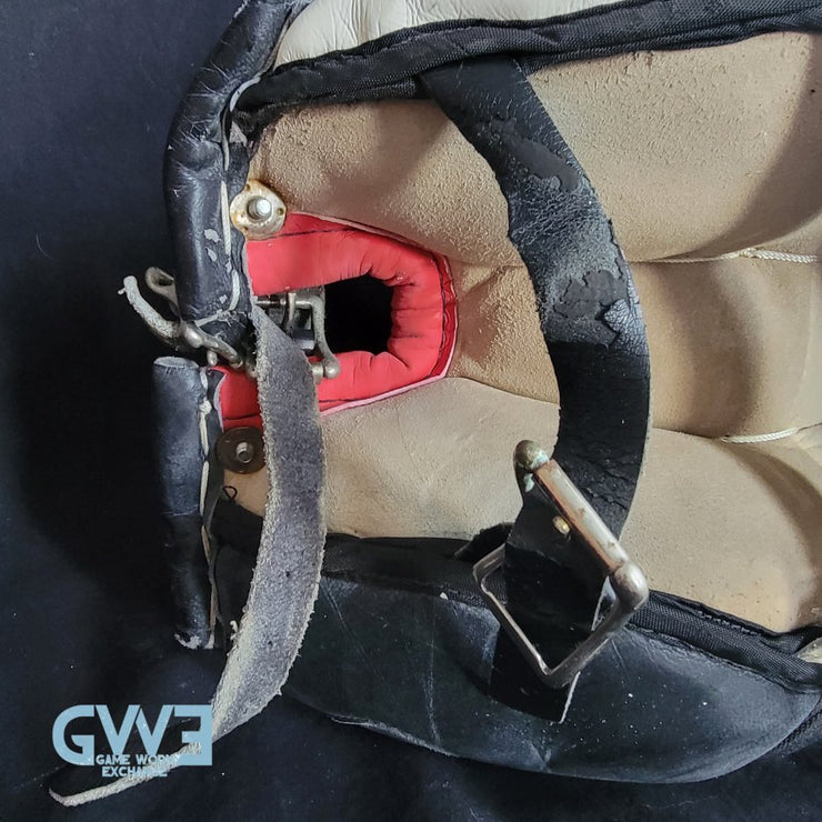 Martin Brodeur Game Used Goalie Pads 1996-97 New Jersey Devils Heaton Helite IV Photo-Matched AS-03492