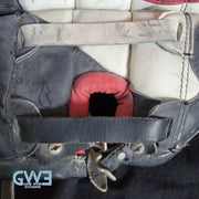 Martin Brodeur Game Used Goalie Pads 1996-97 New Jersey Devils Heaton Helite IV Photo-Matched AS-03492