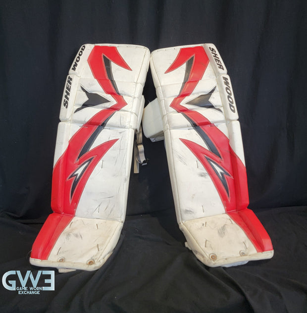 Martin Brodeur Style Goalie Pads 2010 Team Canada Olympics & 2009-10 New Jersey Devils Tribute Sherwood Model AS-03151