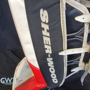 Martin Brodeur Style Goalie Pads 2010 Team Canada Olympics & 2009-10 New Jersey Devils Tribute Sherwood Model AS-03151