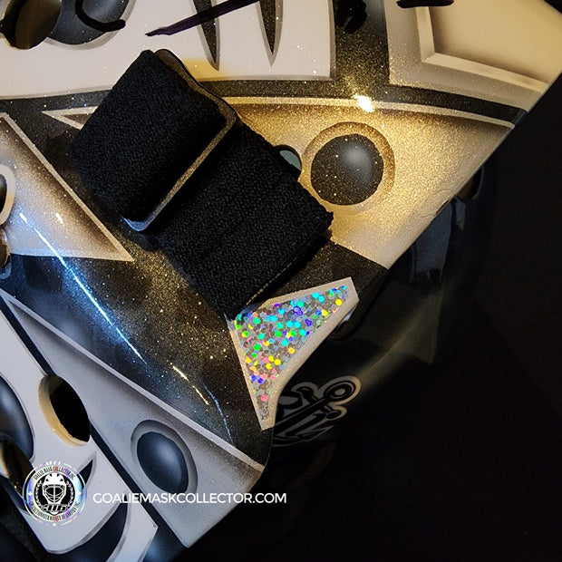 Martin Jones Game Worn Goalie Mask 2014-15 Los Angeles Kings & Team Canada World Championship Vaughn Dom Malerba 2014-AS-02579