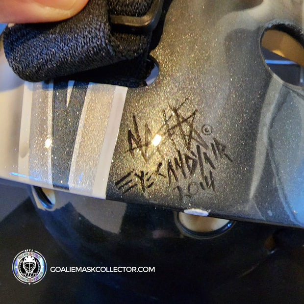 Martin Jones Game Worn Goalie Mask 2014-15 Los Angeles Kings & Team Canada World Championship Vaughn Dom Malerba 2014-AS-02579