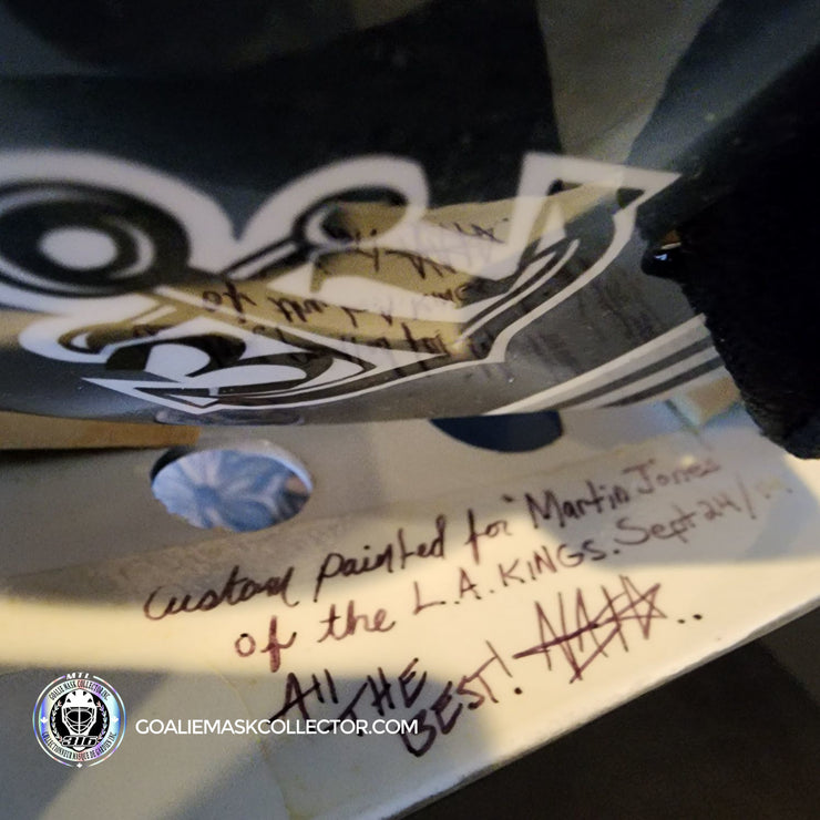 Martin Jones Game Worn Goalie Mask 2014-15 Los Angeles Kings & Team Canada World Championship Vaughn Dom Malerba 2014-AS-02579