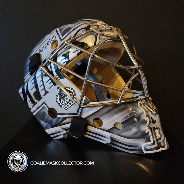 Martin Jones Game Worn Goalie Mask 2014-15 Los Angeles Kings & Team Canada World Championship Vaughn Dom Malerba 2014-AS-02579