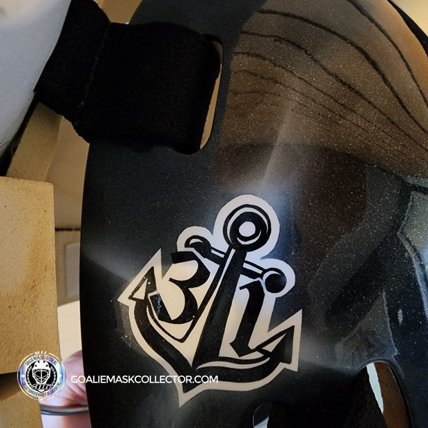 Martin Jones Game Worn Goalie Mask 2014-15 Los Angeles Kings & Team Canada World Championship Vaughn Dom Malerba 2014-AS-02579