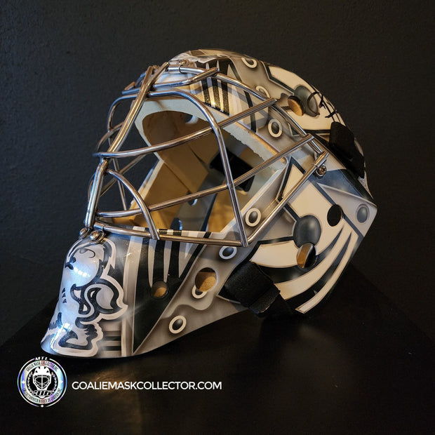 Martin Jones Game Worn Goalie Mask 2014-15 Los Angeles Kings & Team Canada World Championship Vaughn Dom Malerba 2014-AS-02579