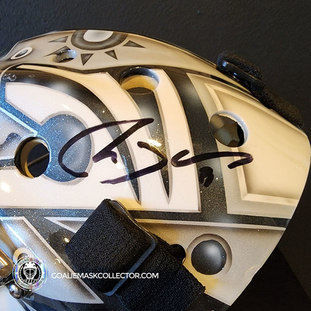 Martin Jones Game Worn Goalie Mask 2014-15 Los Angeles Kings & Team Canada World Championship Vaughn Dom Malerba 2014-AS-02579