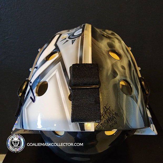 Martin Jones Game Worn Goalie Mask 2014-15 Los Angeles Kings & Team Canada World Championship Vaughn Dom Malerba 2014-AS-02579