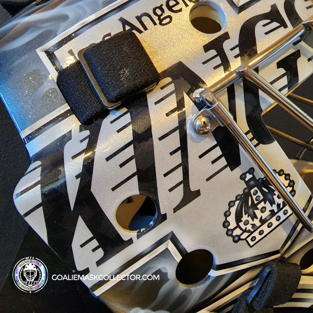 Martin Jones Game Worn Goalie Mask 2014-15 Los Angeles Kings & Team Canada World Championship Vaughn Dom Malerba 2014-AS-02579