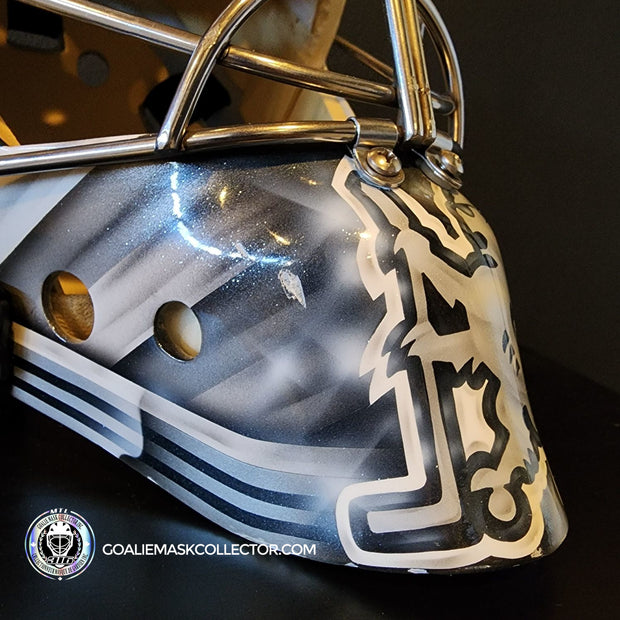 Martin Jones Game Worn Goalie Mask 2014-15 Los Angeles Kings & Team Canada World Championship Vaughn Dom Malerba 2014-AS-02579