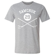 Terry Sawchuk Detroit 29 Sticks WHT