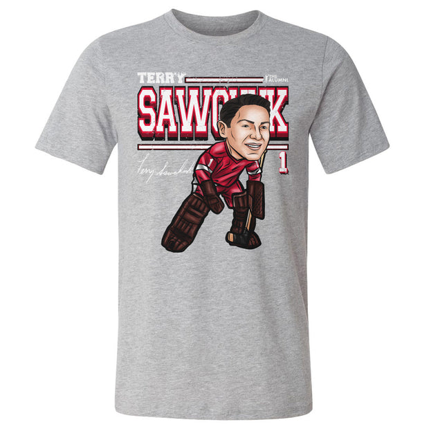 Terry Sawchuk Detroit Cartoon WHT