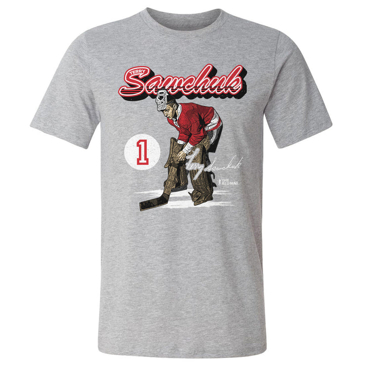 Terry Sawchuk Detroit Retro Script WHT