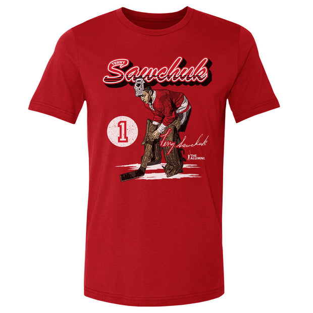 Terry Sawchuk Detroit Retro Script WHT
