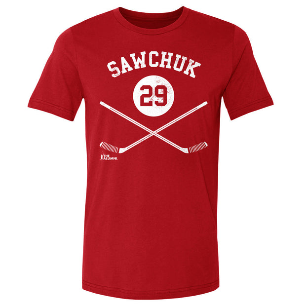 Terry Sawchuk Detroit 29 Sticks WHT
