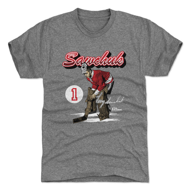 Terry Sawchuk Detroit Retro Script WHT