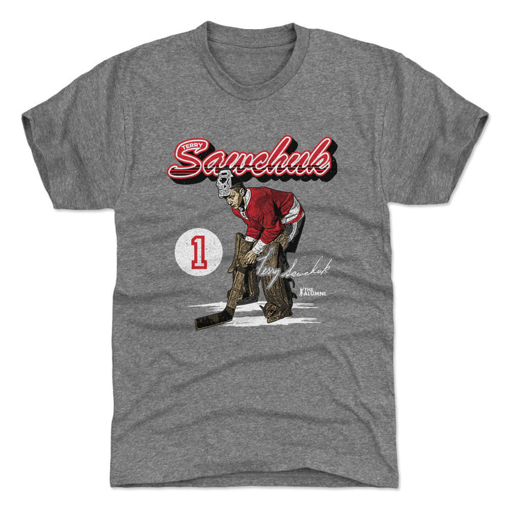 Terry Sawchuk Detroit Retro Script WHT