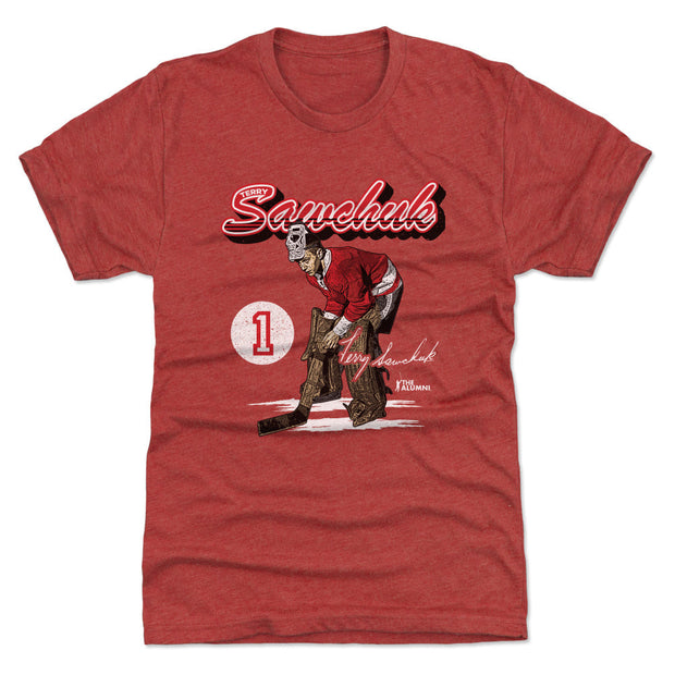 Terry Sawchuk Detroit Retro Script WHT