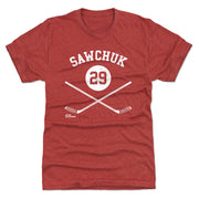Terry Sawchuk Detroit 29 Sticks WHT