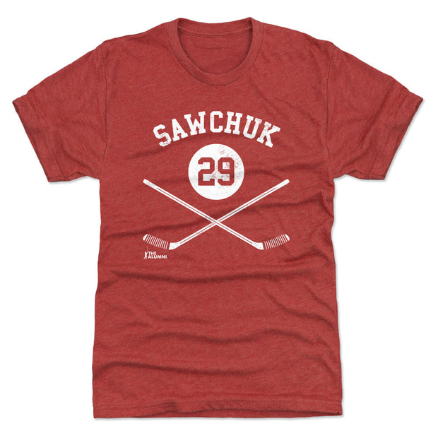 Terry Sawchuk Detroit 29 Sticks WHT