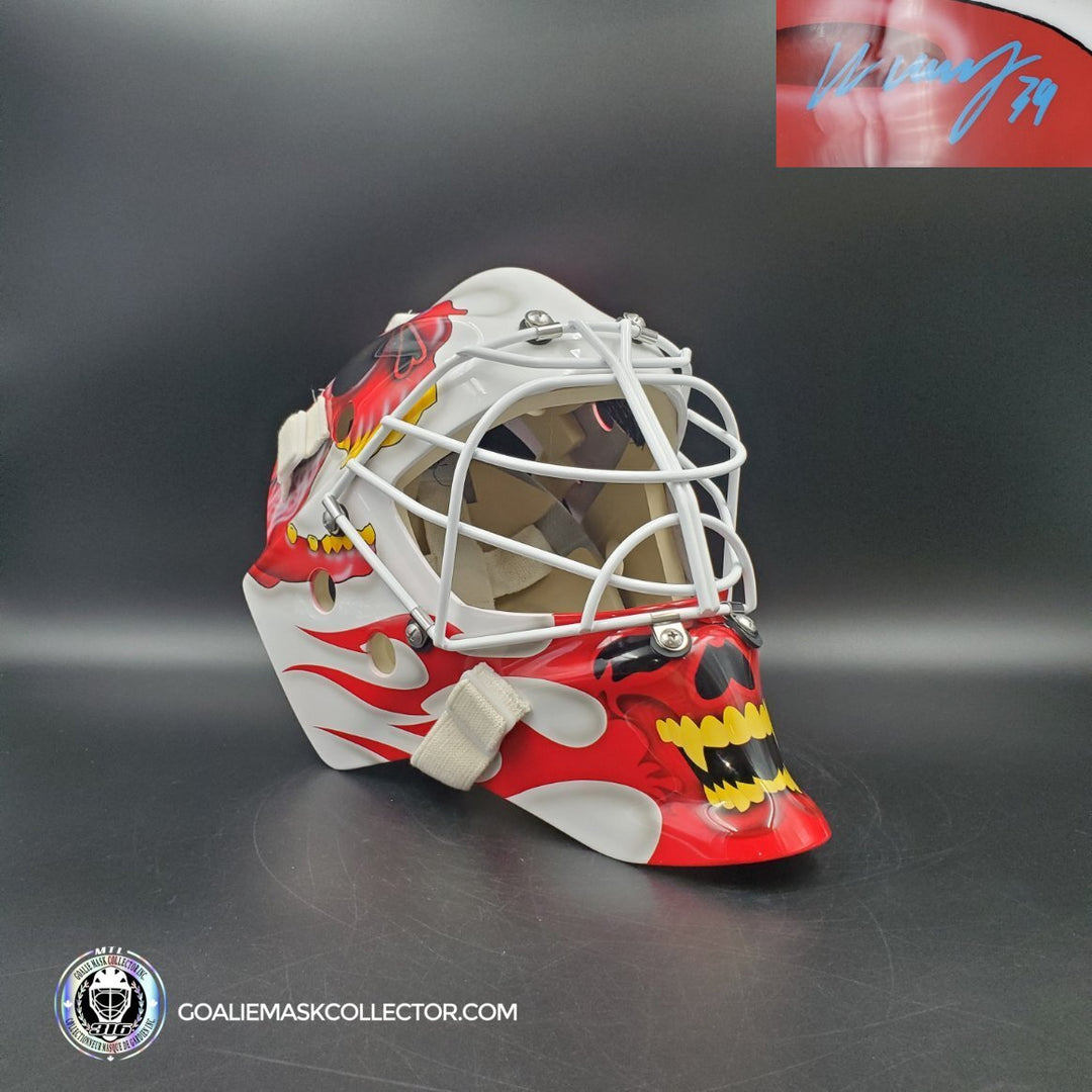 Miikka Kipper Kiprusoff Signed Goalie Mask Calgary V2 Flame Skull Signature Edition Autographed