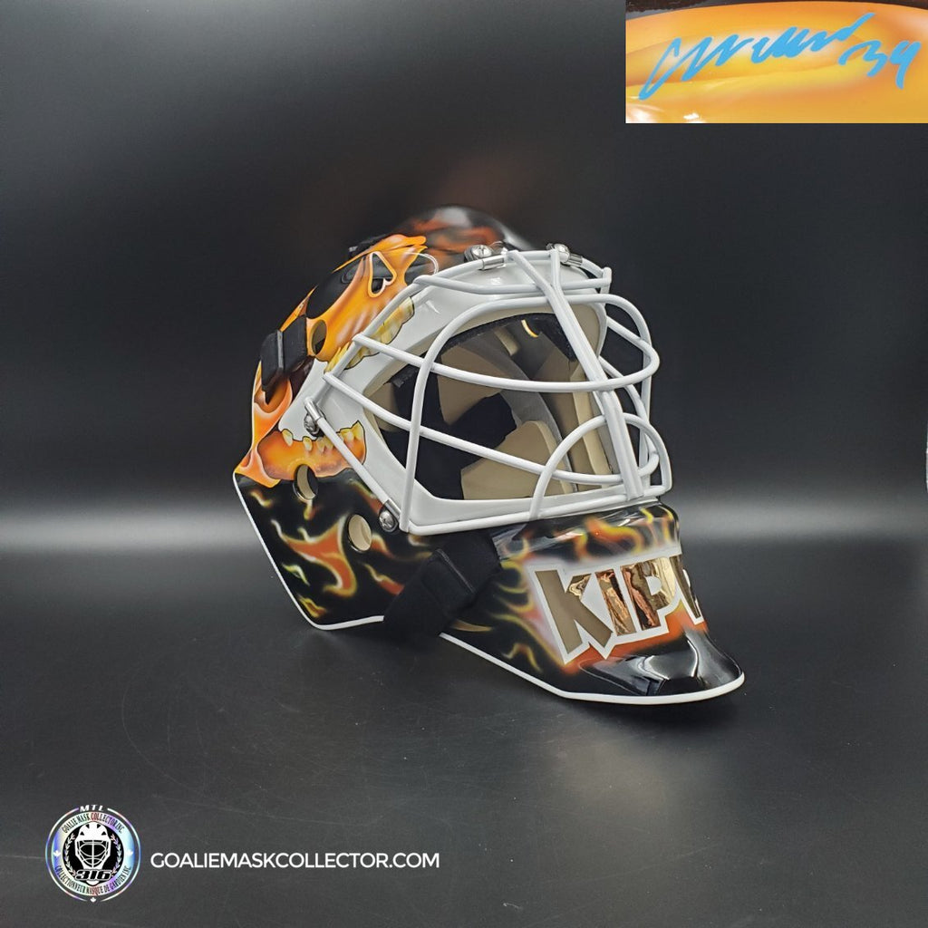 Miikka Kiprusoff Signed Goalie Mask Calgary V1 Flame Skull