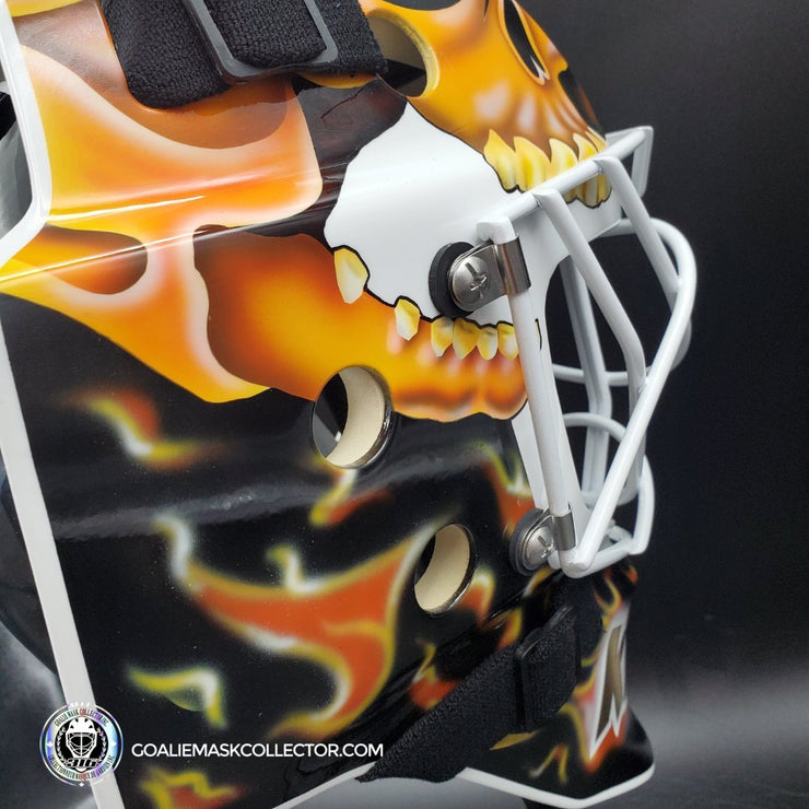 Miikka Kiprusoff Signed Goalie Mask Calgary V1 Flame Skull Signature Edition Autographed