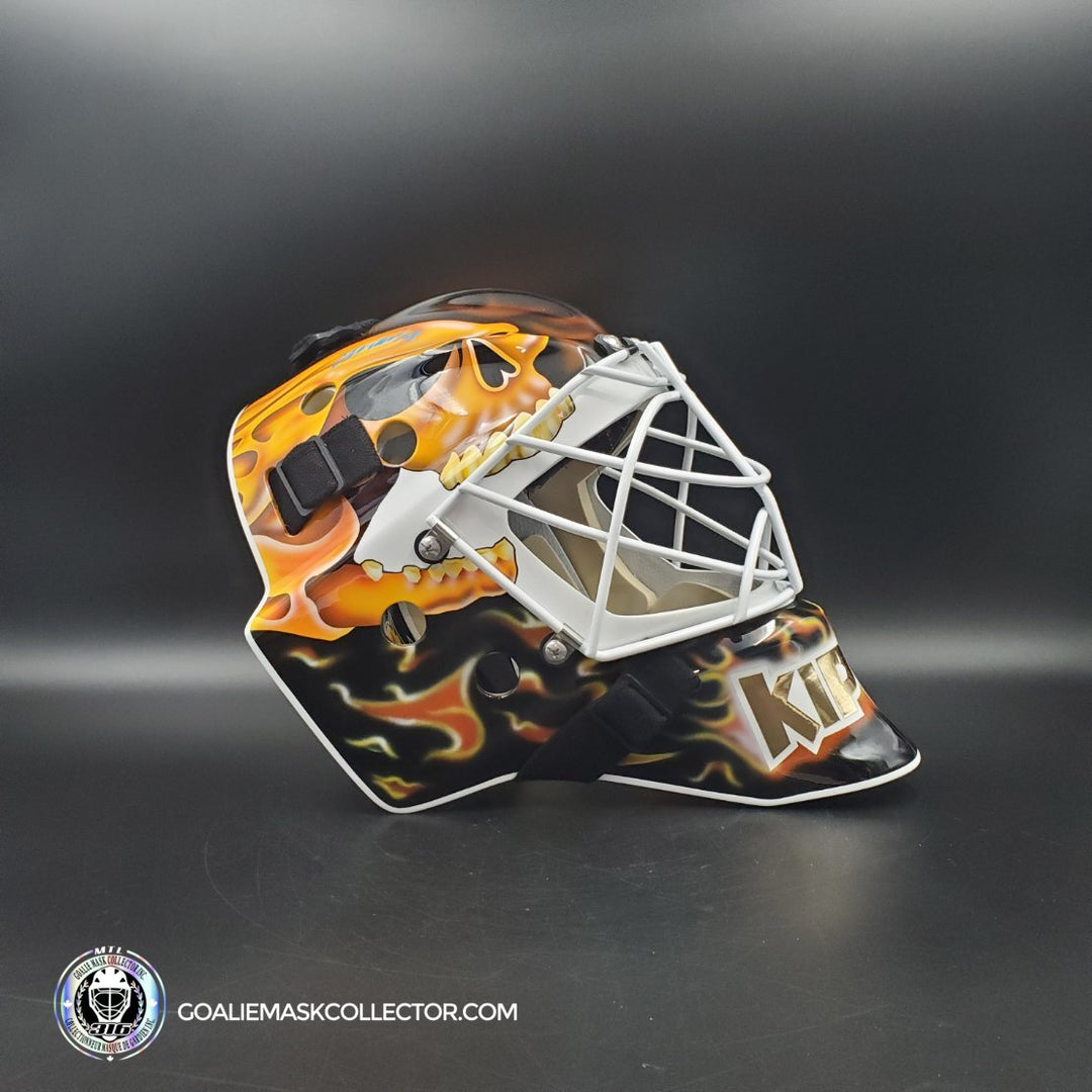 Miikka Kiprusoff Signed Goalie Mask Calgary V1 Flame Skull