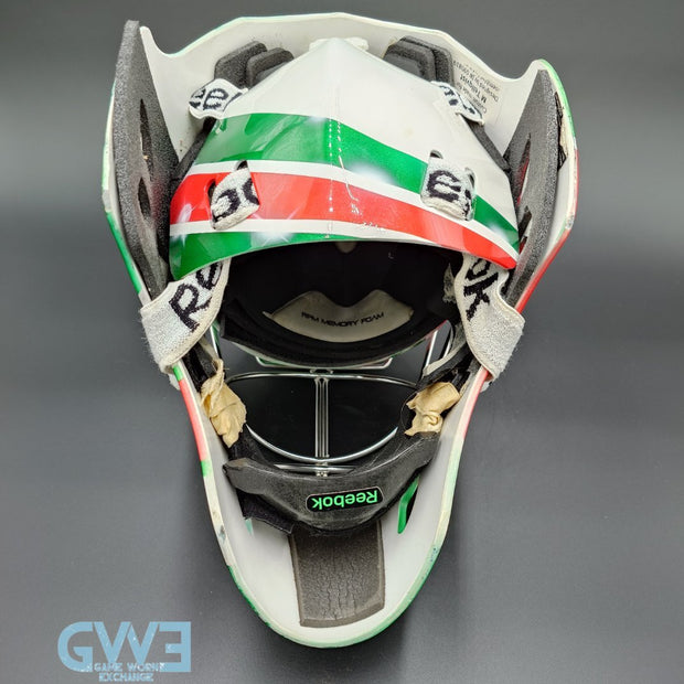 Mikael Tellqvist Goalie Mask Game Worn 2009-10 KHL AK-BARS Kazan Reebok and DaveArt Photo-Matched AS-03403