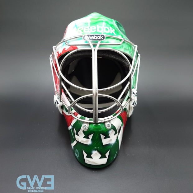 Mikael Tellqvist Goalie Mask Game Worn 2009-10 KHL AK-BARS Kazan Reebok and DaveArt Photo-Matched AS-03403
