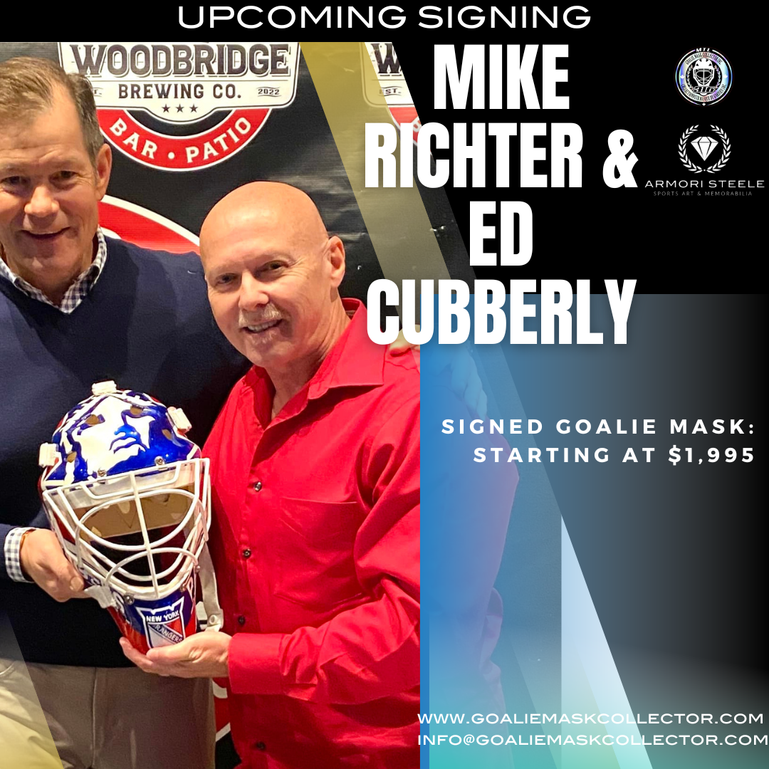 Upcoming Signing: Mike Richter & Ed Cubberly Duo Signed Goalie Mask Tribute Signature Edition Autographed-COMPLETE