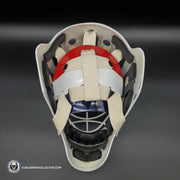 Mike Richter Ed Cubberly Goalie Mask Game Worn By Jon Hillebrandt AHL Refurbished Signed by Mike Richter And Jon Hillebrandt - AS-02320