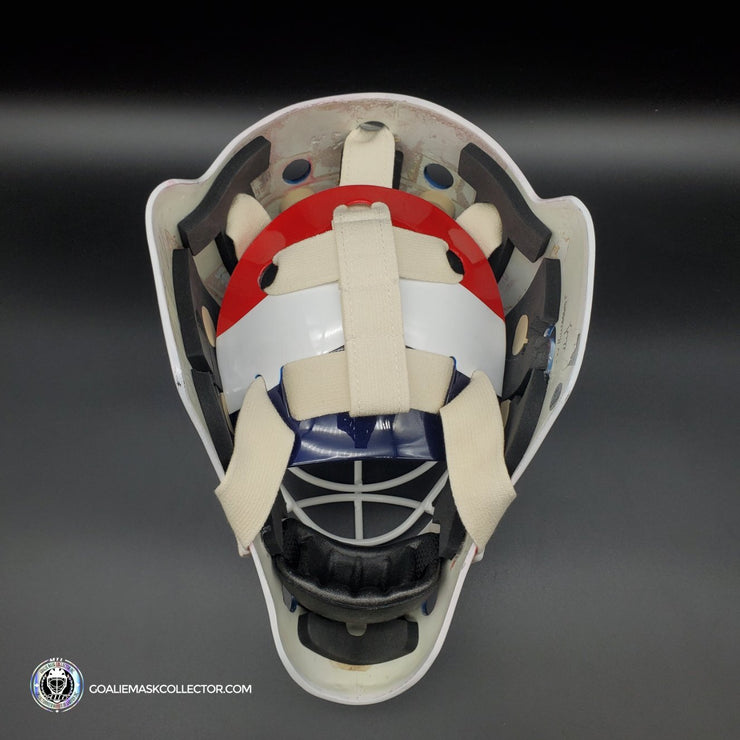 Mike Richter Ed Cubberly Goalie Mask Game Worn By Jon Hillebrandt AHL Refurbished Signed by Mike Richter And Jon Hillebrandt - AS-02320
