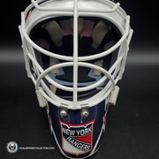 Mike Richter Ed Cubberly Goalie Mask Game Worn By Jon Hillebrandt AHL Refurbished Signed by Mike Richter And Jon Hillebrandt - AS-02320