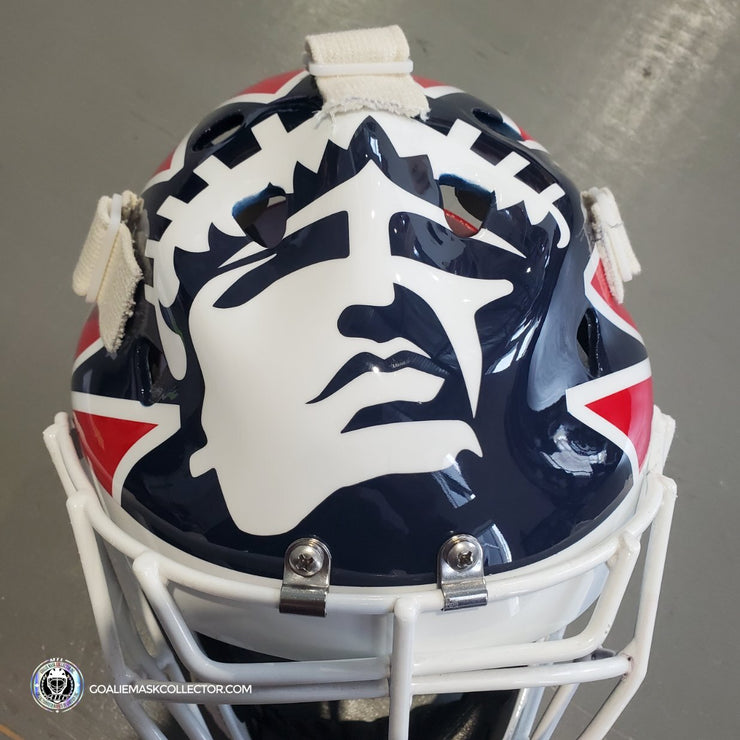 Mike Richter Ed Cubberly Goalie Mask Game Worn By Jon Hillebrandt AHL Refurbished Signed by Mike Richter And Jon Hillebrandt - AS-02320