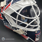 Mike Richter Ed Cubberly Goalie Mask Game Worn By Jon Hillebrandt AHL Refurbished Signed by Mike Richter And Jon Hillebrandt - AS-02320