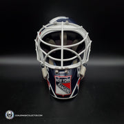 Mike Richter Ed Cubberly Goalie Mask Game Worn By Jon Hillebrandt AHL Refurbished Signed by Mike Richter And Jon Hillebrandt - AS-02320