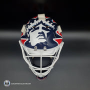 Mike Richter Ed Cubberly Goalie Mask Game Worn By Jon Hillebrandt AHL Refurbished Signed by Mike Richter And Jon Hillebrandt - AS-02320