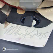 Mike Richter Ed Cubberly Goalie Mask Game Worn By Jon Hillebrandt AHL Refurbished Signed by Mike Richter And Jon Hillebrandt - AS-02320