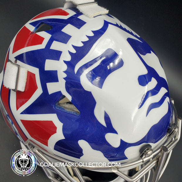 Mike Richter Goalie Mask Game Ready New York Rangers 2002-03 Made by Gary Warwick Painted By Ron Slater