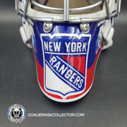 Mike Richter Goalie Mask Game Ready New York Rangers 2002-03 Made by Gary Warwick Painted By Ron Slater