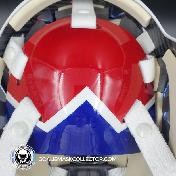 Mike Richter Goalie Mask Game Ready New York Rangers 2002-03 Made by Gary Warwick Painted By Ron Slater