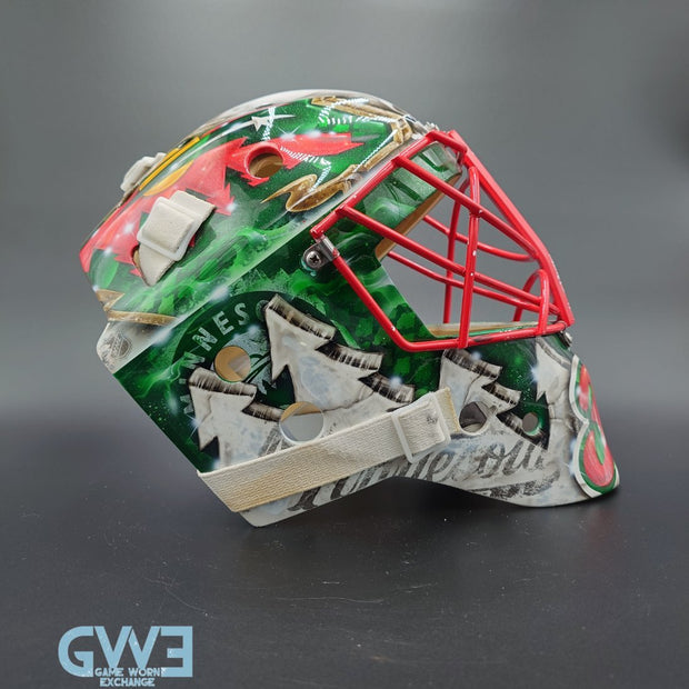 Niklas Backstrom Game Worn Goalie Mask 2014-15 Minnesota Wild "Wild Instincts Part II" By DaveArt and Dom Malerba Photo-Matched AS-03407