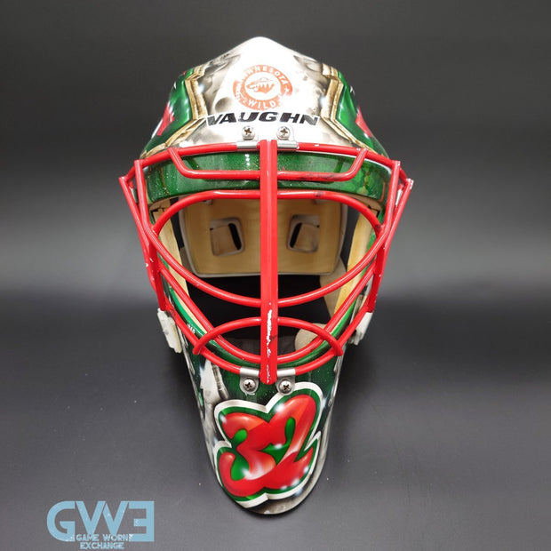 Niklas Backstrom Game Worn Goalie Mask 2014-15 Minnesota Wild "Wild Instincts Part II" By DaveArt and Dom Malerba Photo-Matched AS-03407