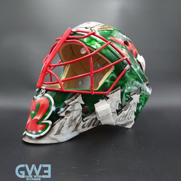 Niklas Backstrom Game Worn Goalie Mask 2014-15 Minnesota Wild "Wild Instincts Part II" By DaveArt and Dom Malerba Photo-Matched AS-03407