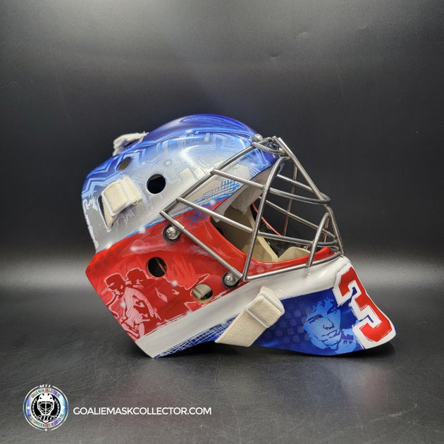 Ondrej Pavelec Goalie Mask Unsigned 2017 New York Bruce Springsteen Tr ...